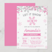 Flocon de neige d'hiver rose et argent fille Anniv