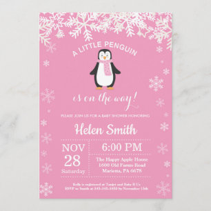 Invitation Flocon de neige du Baby shower de fille d'hiver Pe