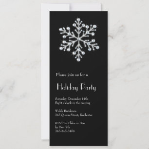 Invitation Flocon de neige en cristal (noir)