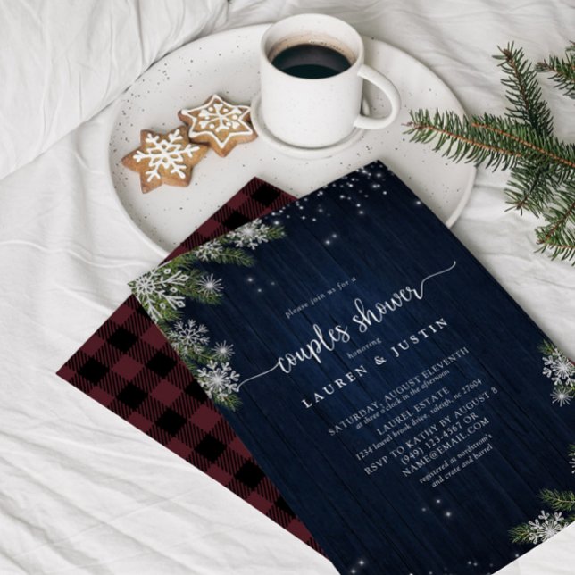 Invitation Flocon de neige en hiver Fête des mariées Couples  (Couples Shower Invitation!)