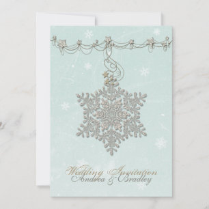 Invitation Flocon de neige et étoiles Mariage d'hiver Invitat