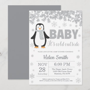 Invitation Flocon de Neige pour Baby Shower Hiver 