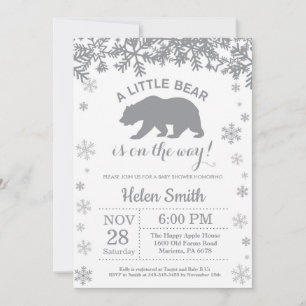 Invitation Flocon de Neige pour Baby Shower Hiver 