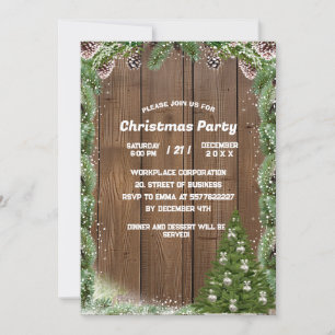Invitation Flocon de neige rustique en bois Mariage hivernal
