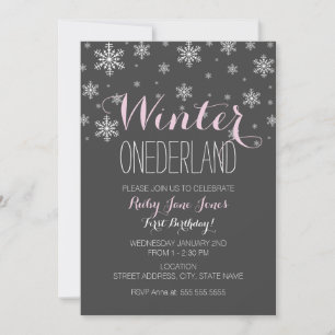 Invitation Flocon des neiges Hiver Onederland Premier Anniver