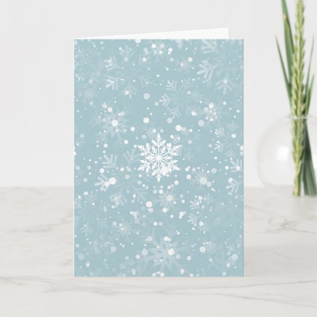 Invitation flocons de neige de noël bleus (Devant)