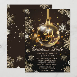 Invitation Flocons de neige dorés, Ornement de Noël 2022 Entr