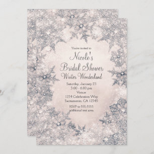 Invitation Flocons de neige élégants blancs de crème du pays