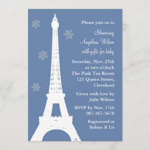 Invitation Flocons de neige en cristal à Paris (bleu)