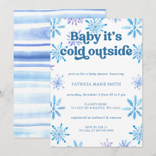 Invitation Flocons de neige froids à l'extérieur Fête de bébé