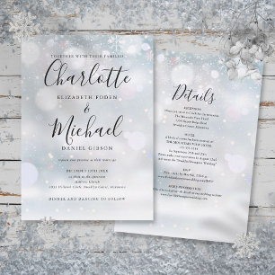 Invitation Flocons de neige tout en un Mariage d'hiver