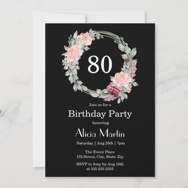 Invitation Flora 80e anniversaire de la rose de Bourgogne (Devant)