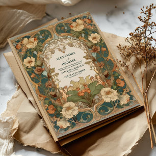 Invitation Flora Mariage Vintage Art Nouveau