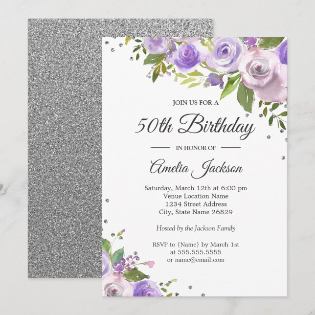 Invitation floral 50e anniversaire de l'étincelle  (Devant / Derrière)
