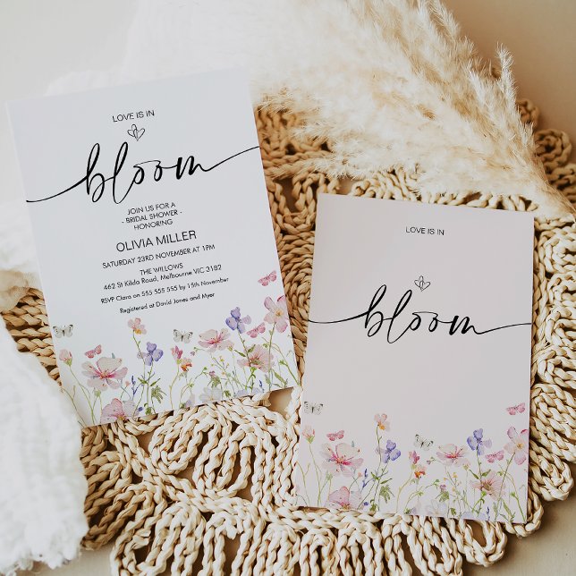 Invitation Floral Amour Fleur sauvage est en Fête des mariées (Bridal Tea Party Invitation, Wildflowers Floral Tea Party Shower Invite, Floral Tea Party Wedding)