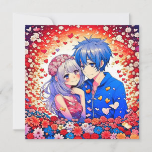 Invitation Floral Anime Mariage à thème