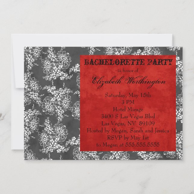 Invitation Floral Bachelorette Party (Devant)