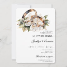 Floral blanc avec anneau Mariage espagnol