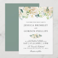 Invitation floral blanc de mariage du bouquet | de