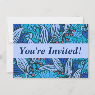 Invitation Floral bleu ancien Boho moderne