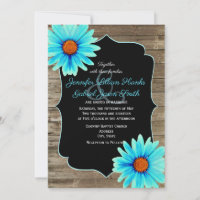 Floral bleu turquoise, mariage en bois de tableau