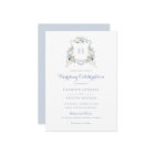 Floral Blue Hydrangea Crest Monogramme Mariage