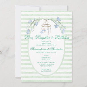 Invitation Floral Bluebell Mobile Baby shower de menthe céles