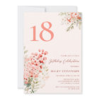 Floral Blush Pink Whimsical 18e anniversaire