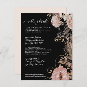 Invitation Floral Boho Blush Rose Gold séché Détails du Maria