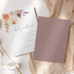 Invitation Floral Boho d'automne rustique BABY SHOWER
