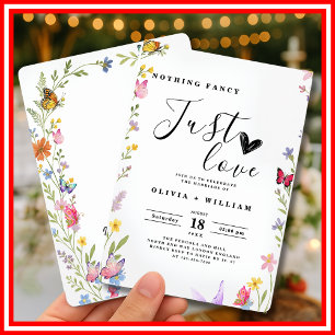 Invitation Floral Boho Rien De fantaisie Juste Amour Mariage