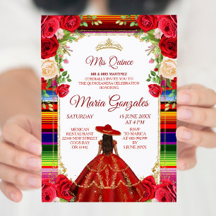 Invitation Floral Bourgogne Mexicaine Fille Mis Quince Invita