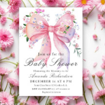 Floral Bow Elegant Flower Girl Baby Shower