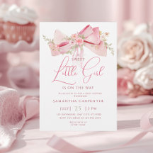 Floral Bow Elegant Flower Girl Baby Shower 