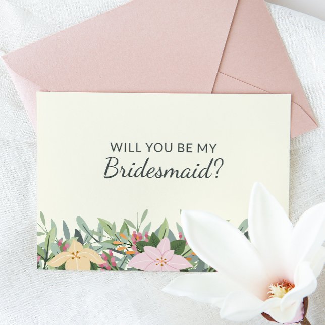 Invitation Floral Bridesmaid Proposal Wedding Card (Créateur téléchargé)