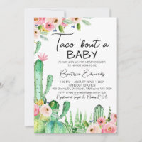 Floral Cacus Taco Bout A Baby Baby shower