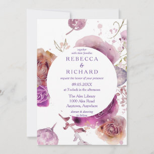 Invitation Floral Charm Aquarelle thème Mariage