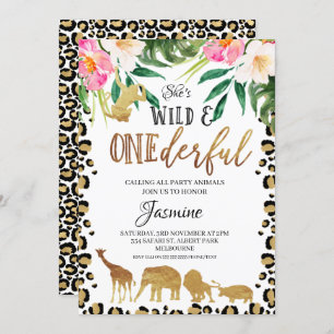 Invitation Floral Cheetah Imprimer Anniversaire exceptionnel