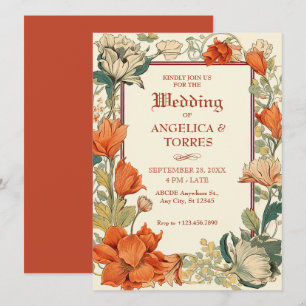 Invitation Floral Classic Mariage artistique