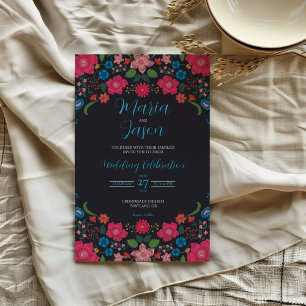 Invitation Floral Colorful de la marine mexicaine Elegant Mar