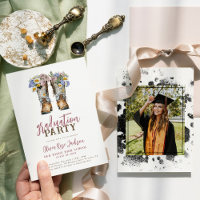Floral Cowboy Boot Western Graduation Party