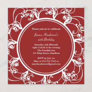 Invitation floral de fantaisie d'anniversaire
