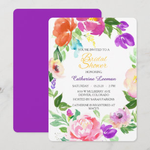 Invitation floral de Fête de la mariée de