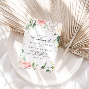 Invitation Floral De Foliage Vert Or Le Mariage De