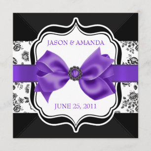 Invitation floral de mariage damassé avec l'arc