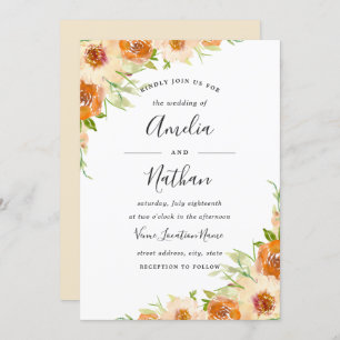 Invitation floral de mariage d'aquarelle