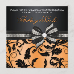 Invitation floral de Quinceañera de remous avec