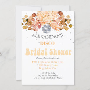 Invitation Floral Disco Ball Fête des mariées