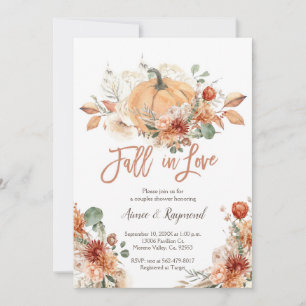 Invitation Floral D'Ivoire Rustique Chute En Amour Couples Do