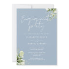 Floral Dusty Blue Script